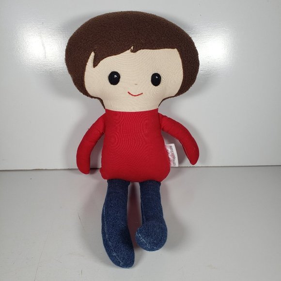 Holly's Dollies Handmade Custom Doll Male Named Lincoln Denim Legs Red Top - Picture 1 of 5